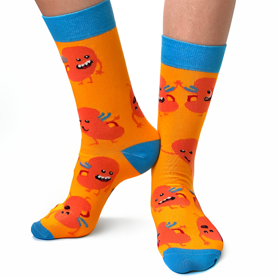 Fröhliche Nieren Socken orange