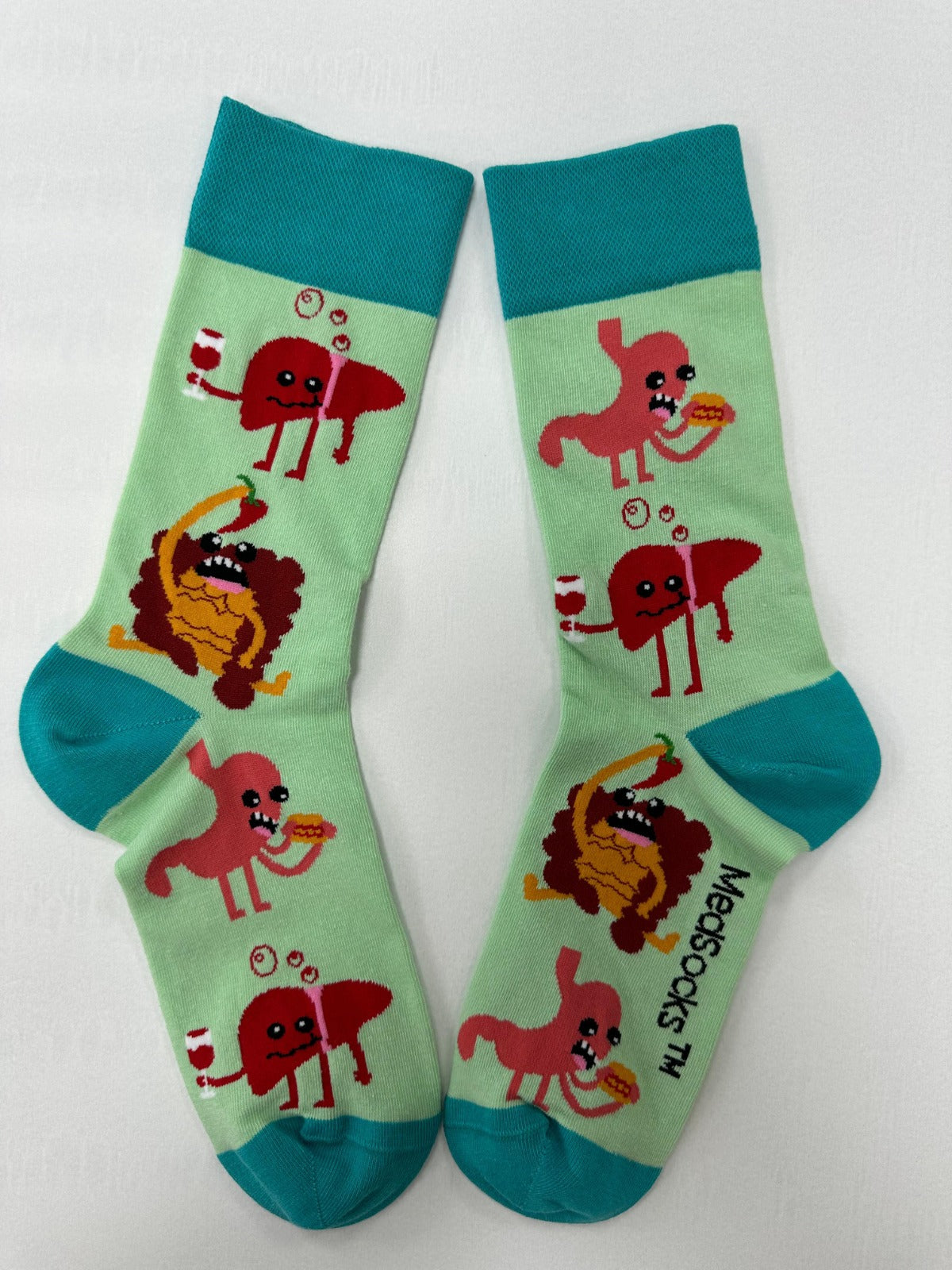Lustige Organ Socken grün