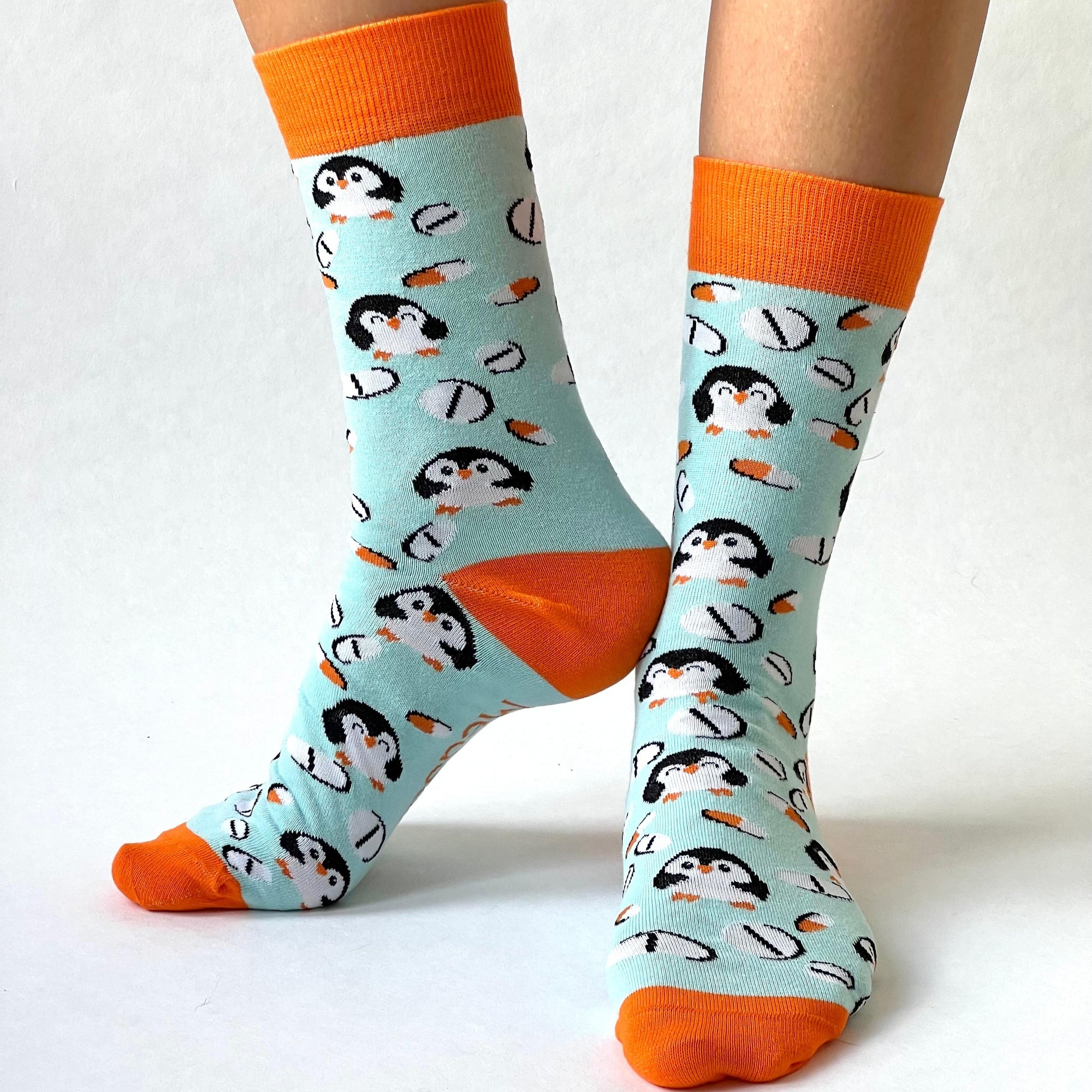 Pillen Pingu Socken weiss / orange 🐧