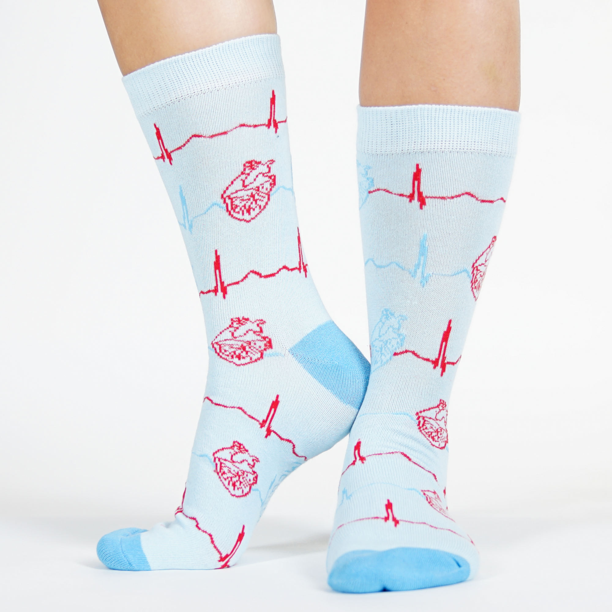 EKG Socken hellblau