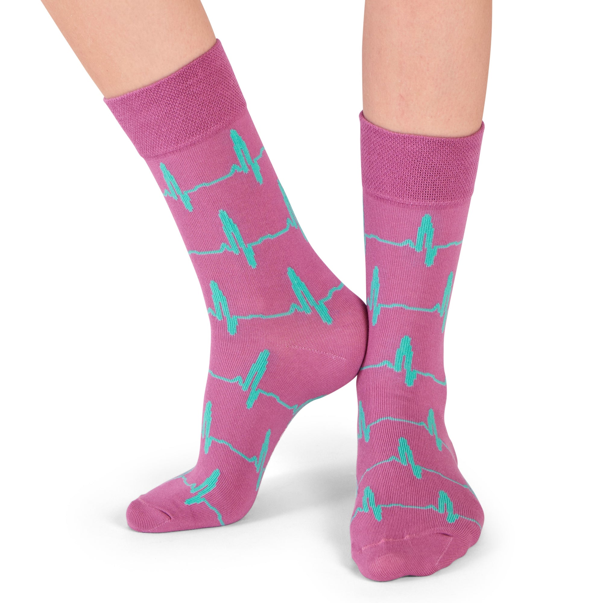 neue EKG Socken violett / grün