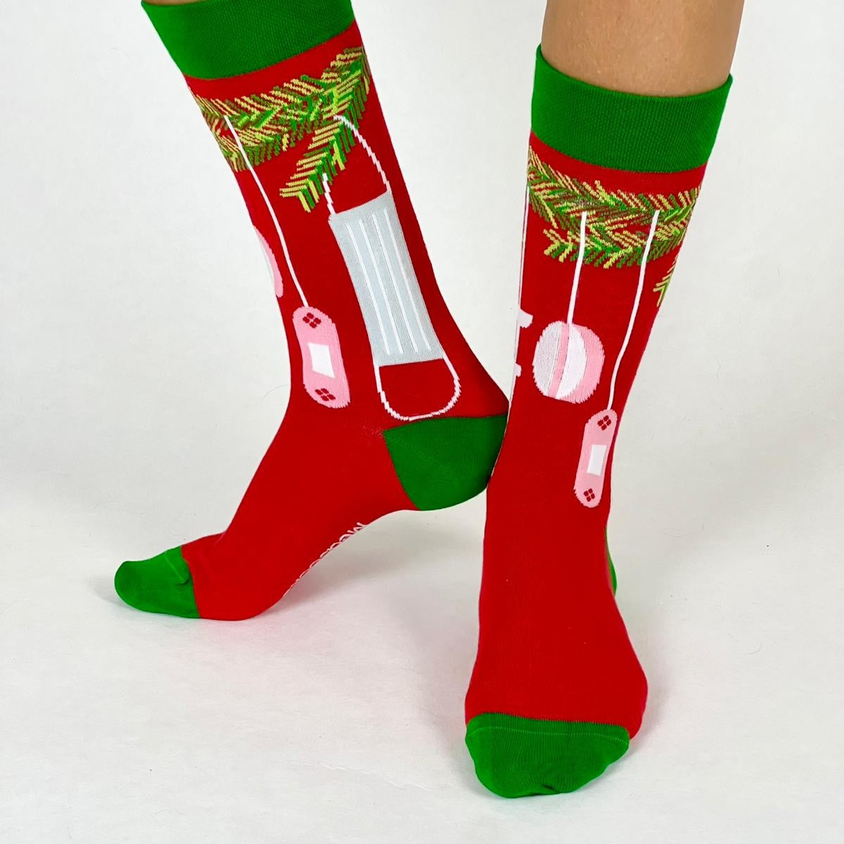 Weihnachtszeit = Grippezeit Socken rot 🎄😷💉🩹💊