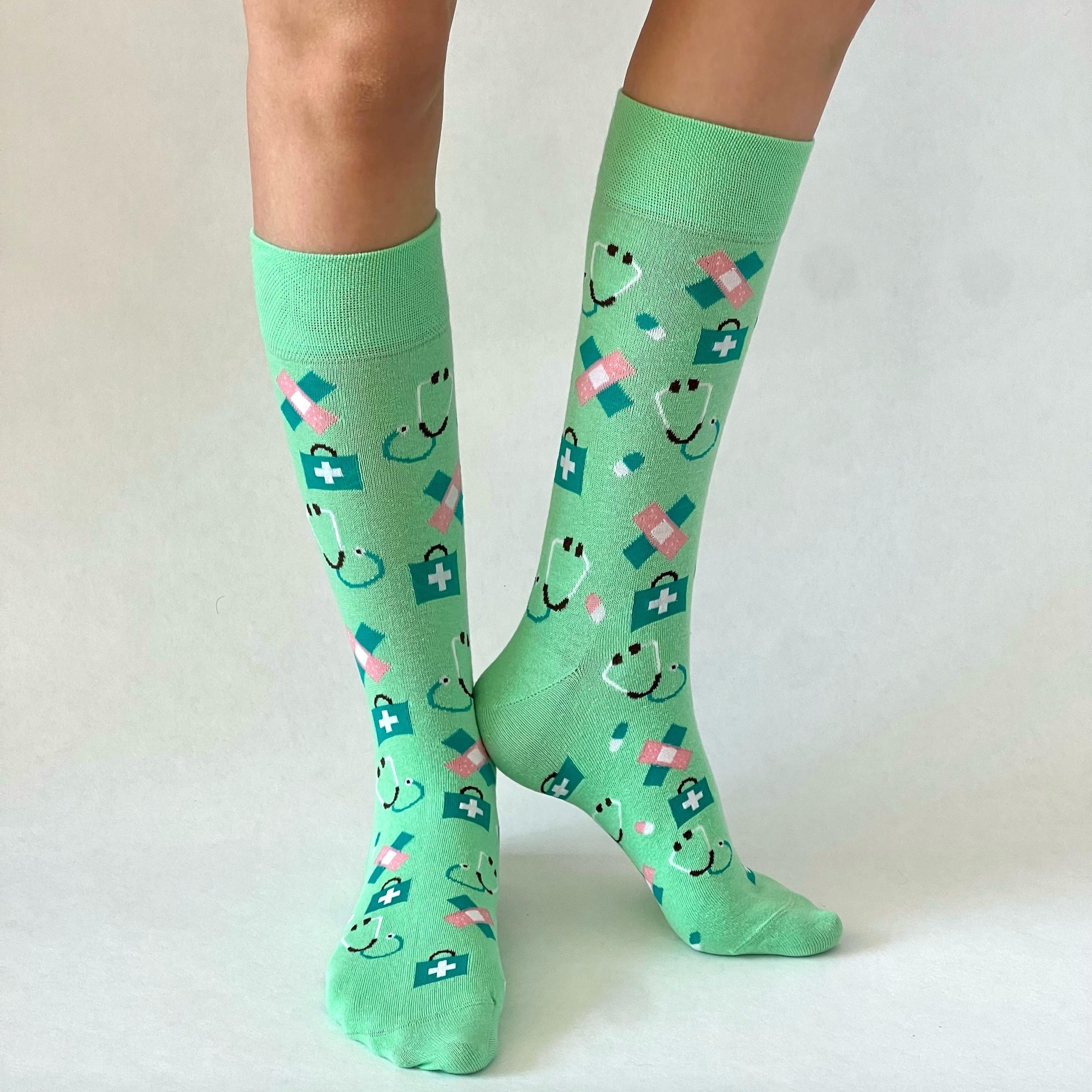 Neue Pflege Socken Mintgrün