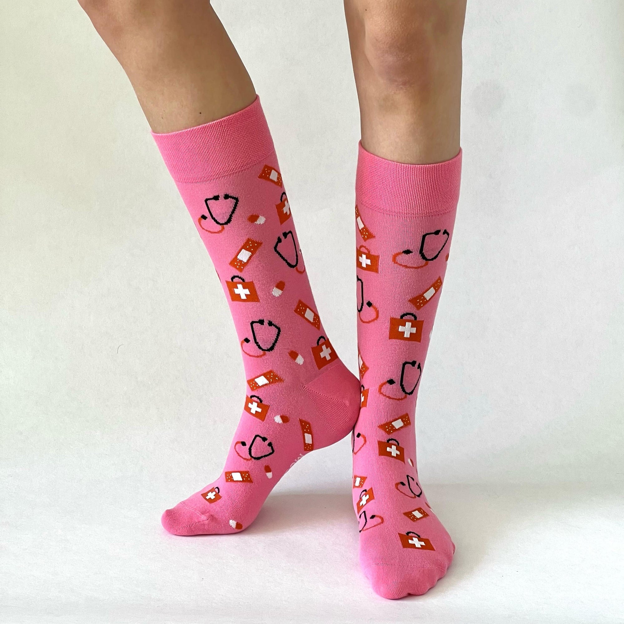 Neue Pflege Socken pink/rot