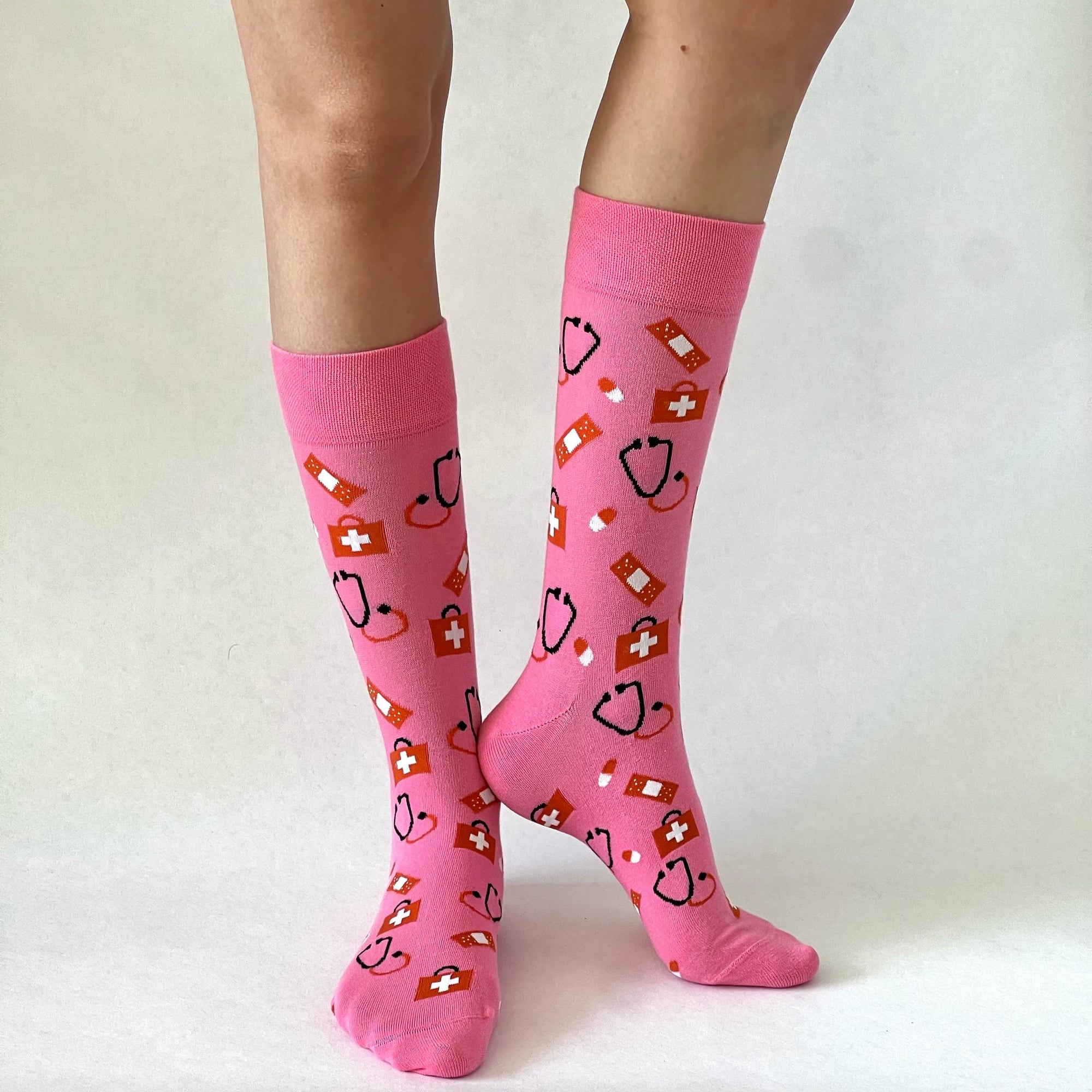 Neue Pflege Socken pink/rot