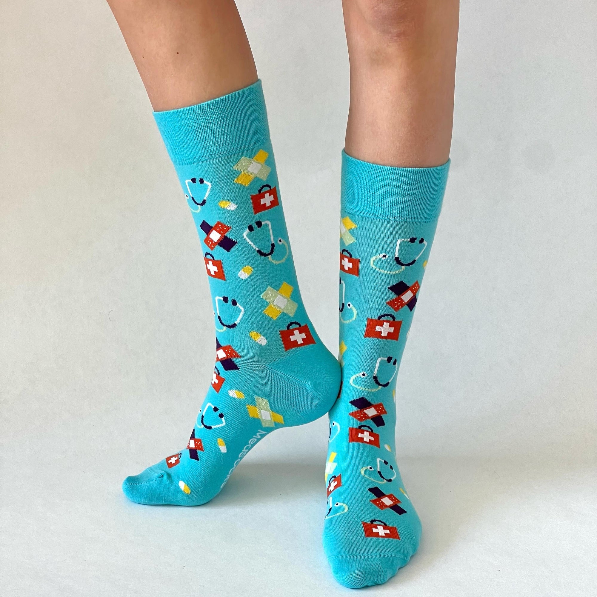 Pflege Socken blau - mehrfarbig