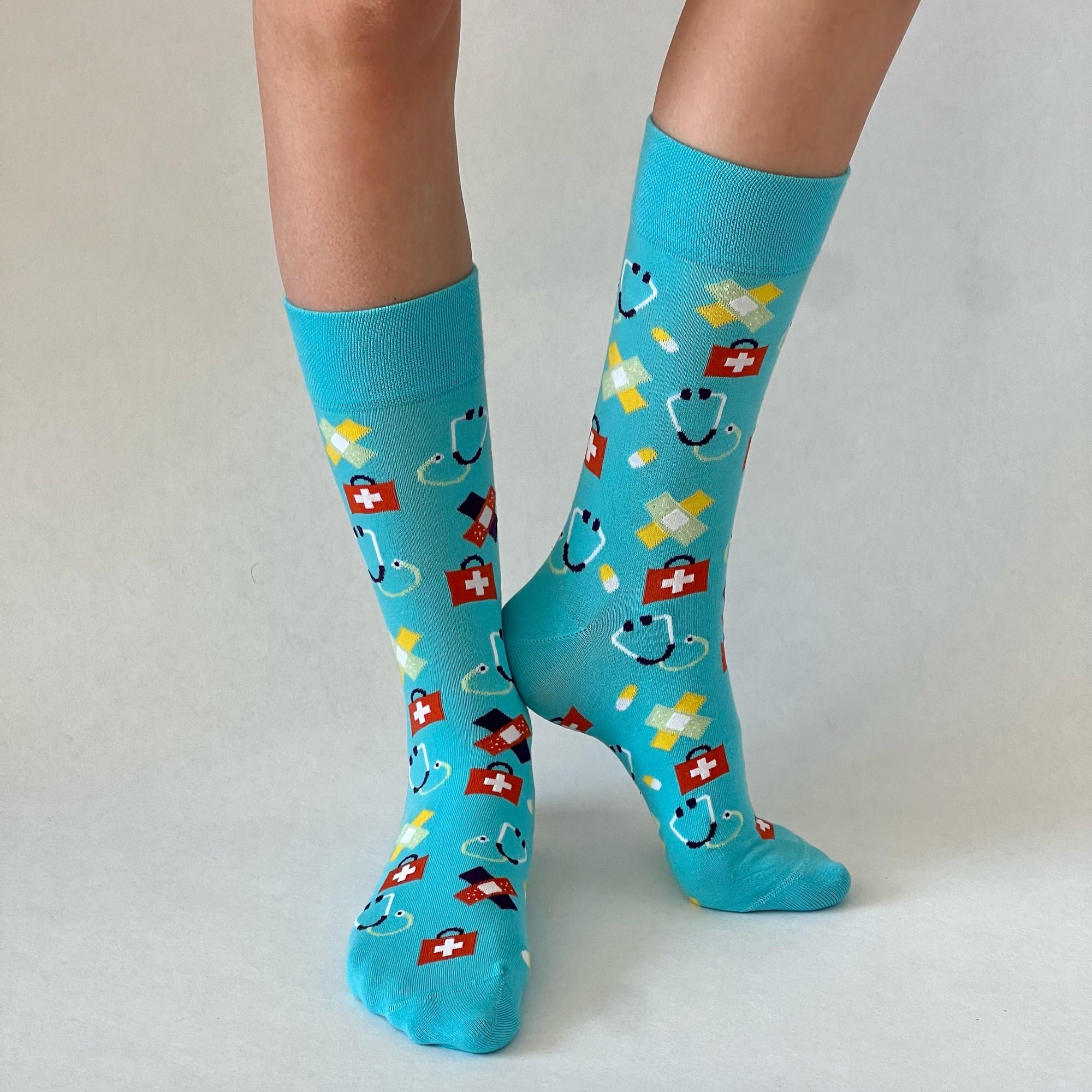 Pflege Socken blau - mehrfarbig