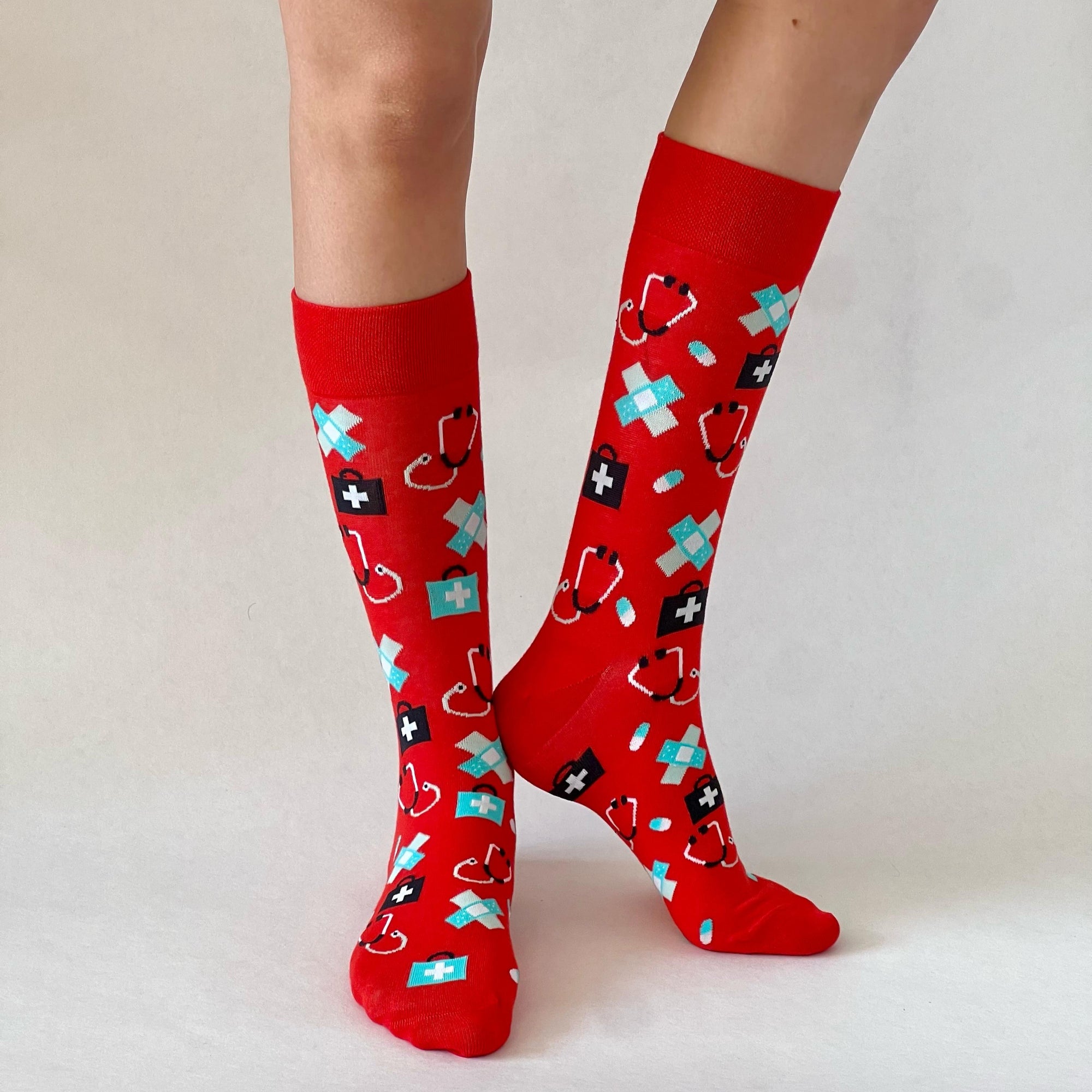 Neue Pflege Socken Rot