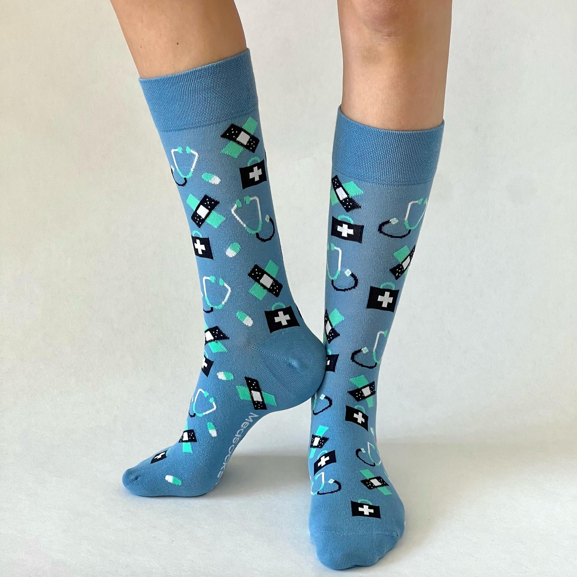 Neue Pflege Socken Taubenblau