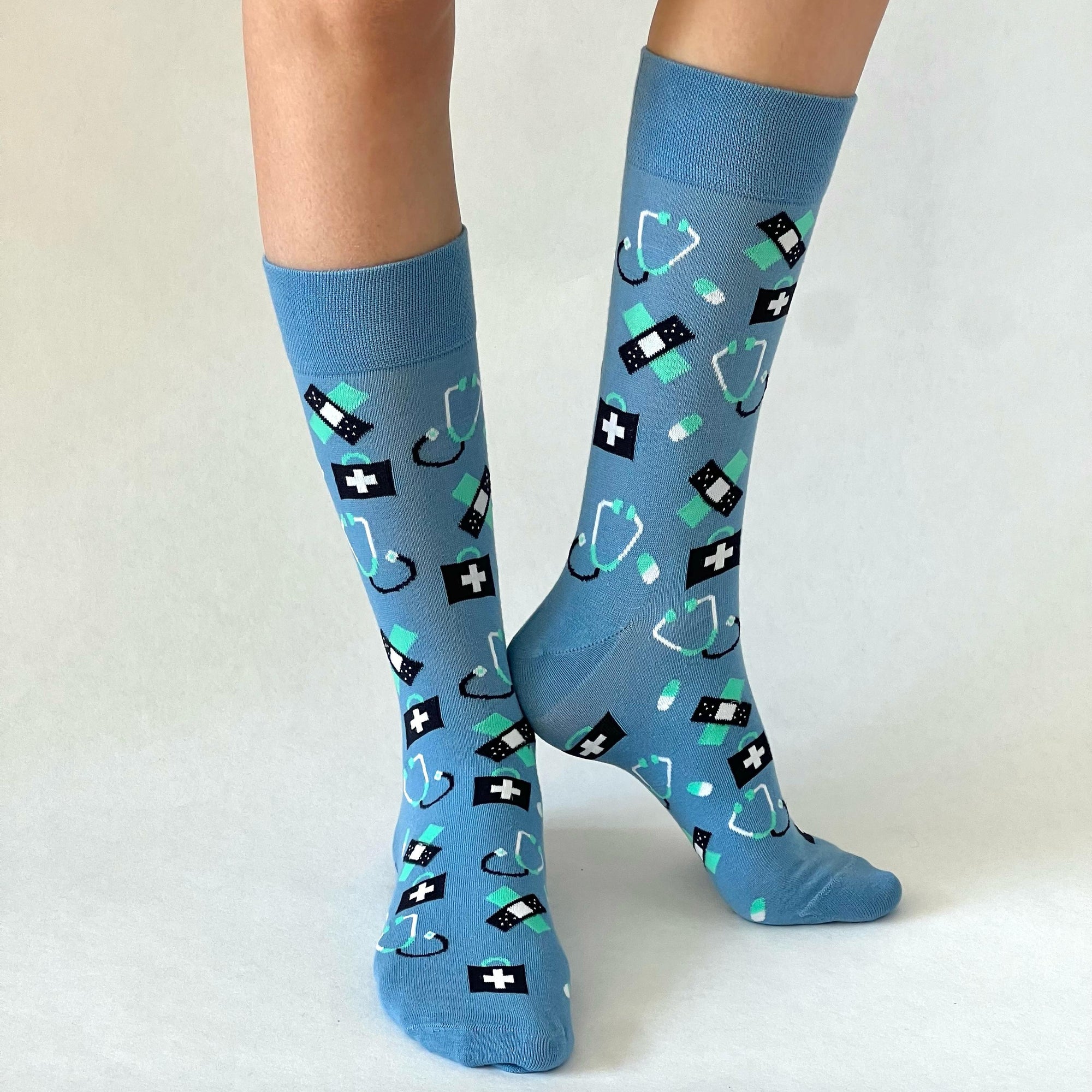 Neue Pflege Socken Taubenblau