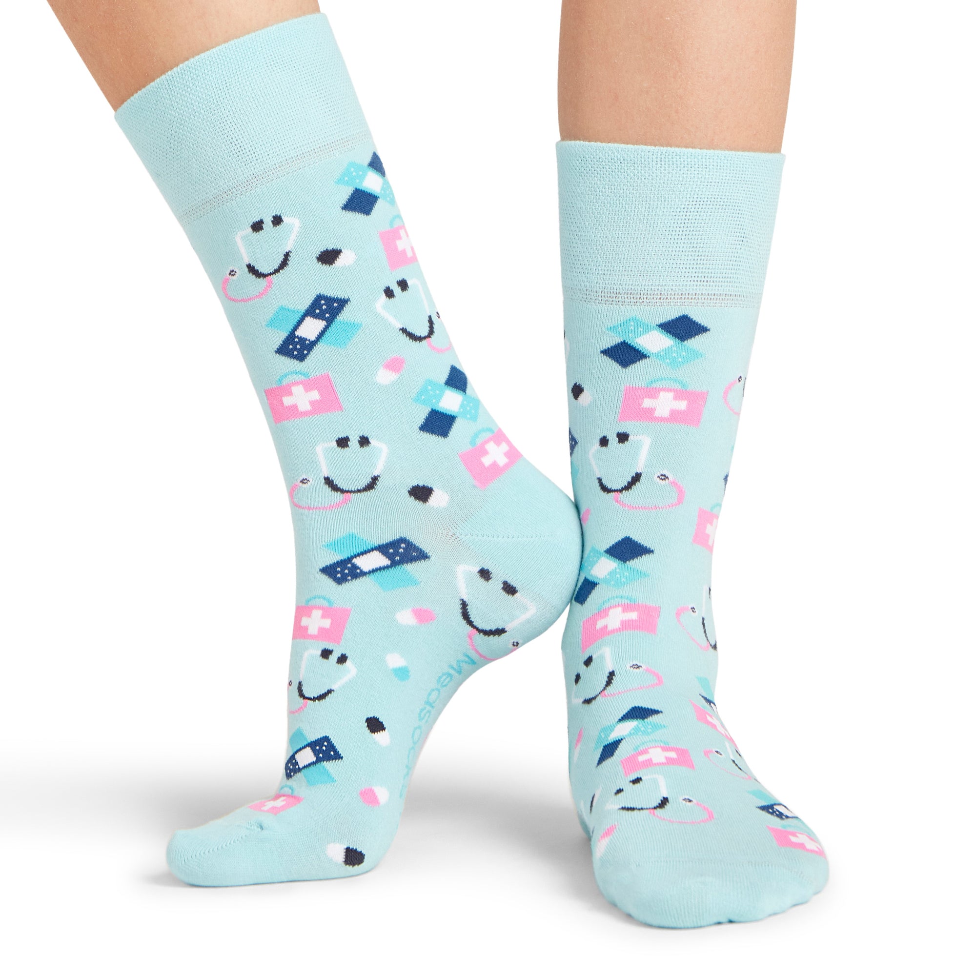 Pflege Socken hellblau / rosa