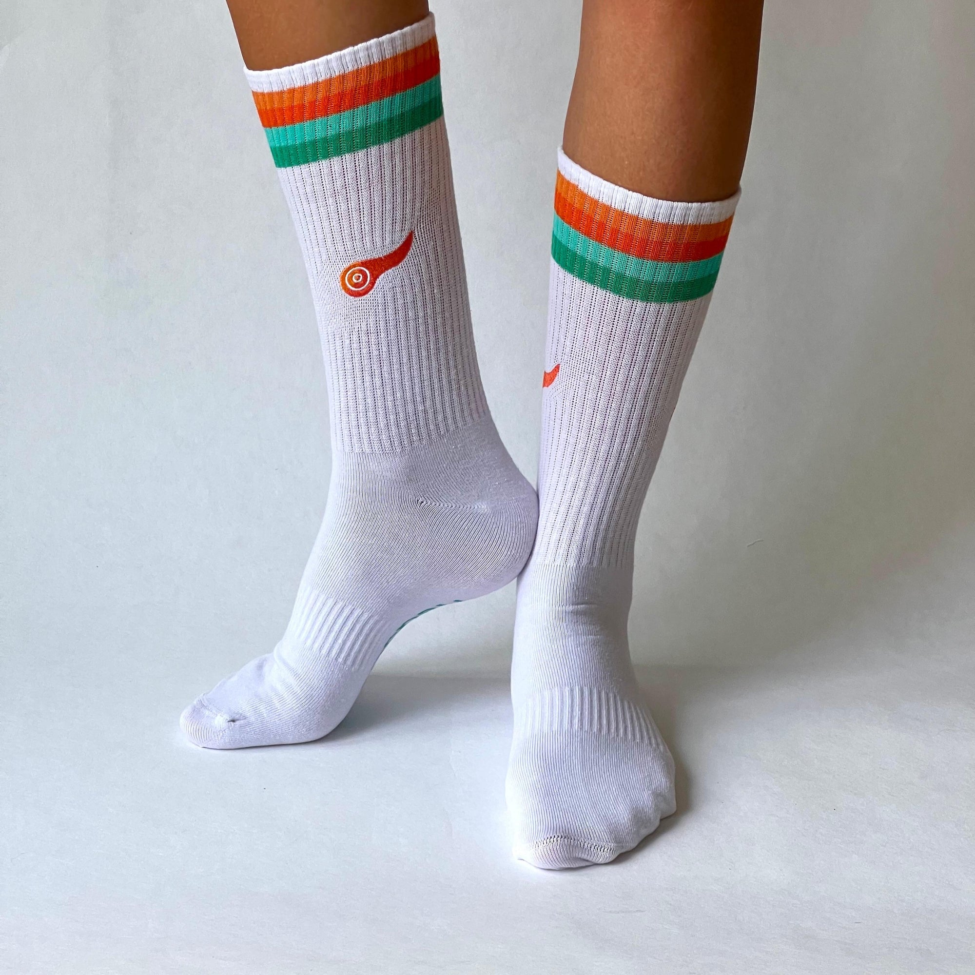Sportsocken weiss orange