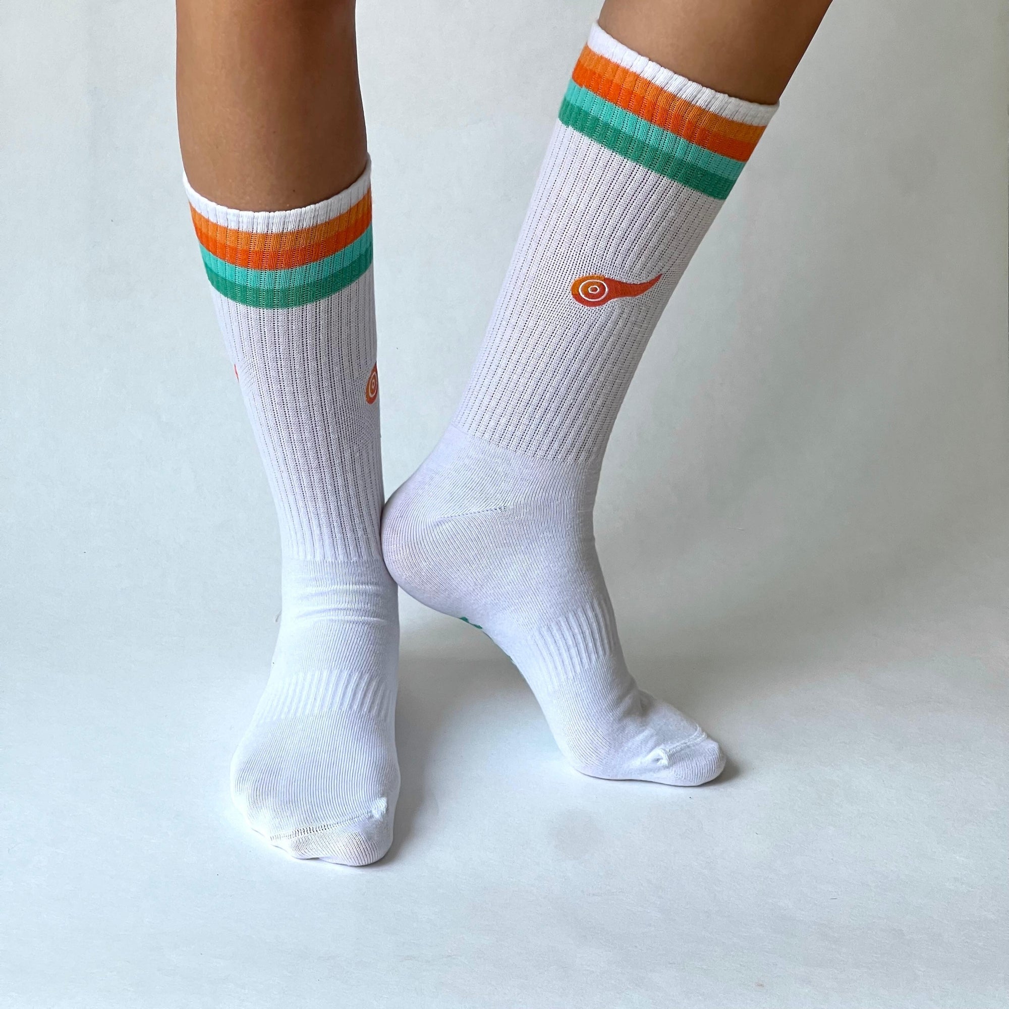 Sportsocken weiss orange