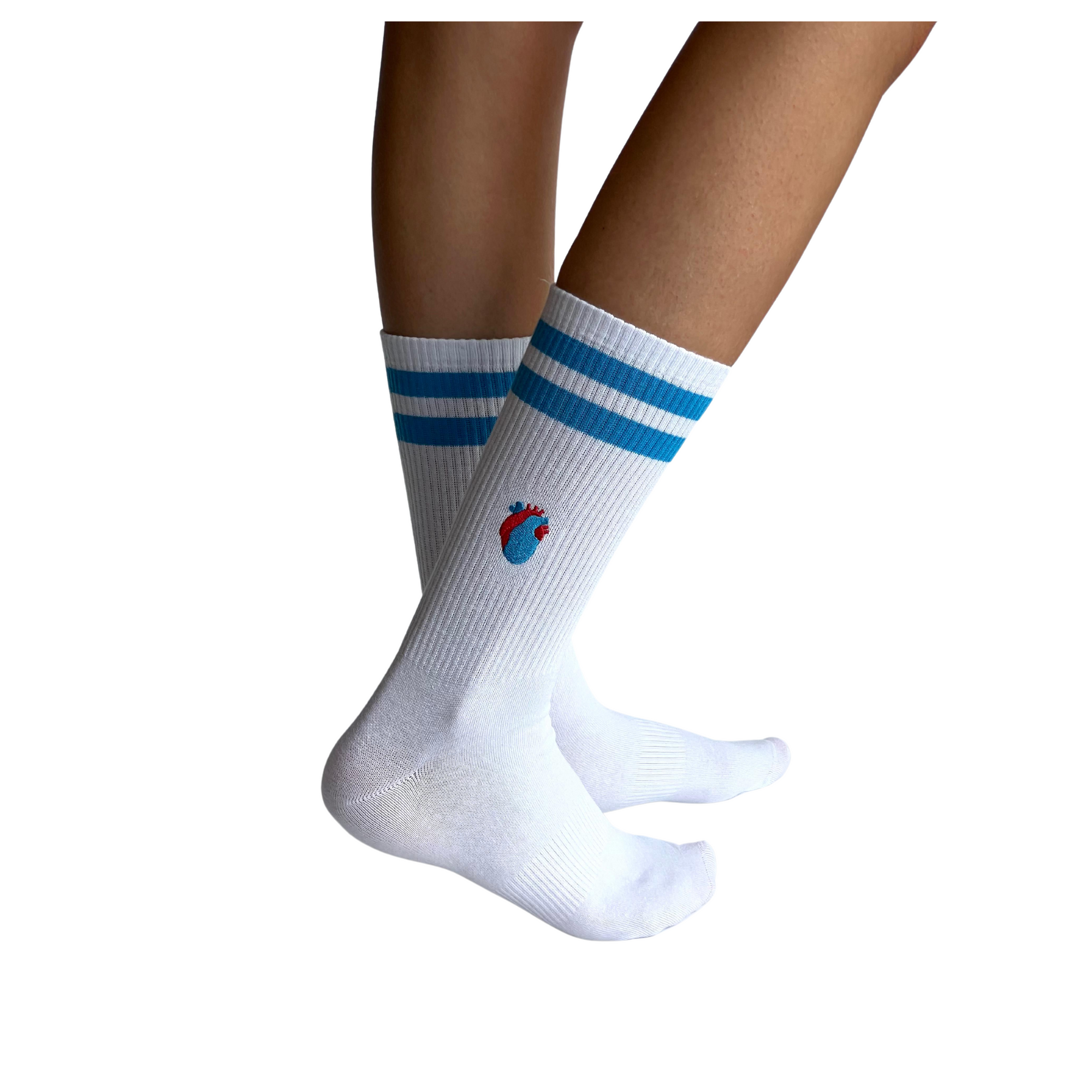 Herz MedSocks weiss blau