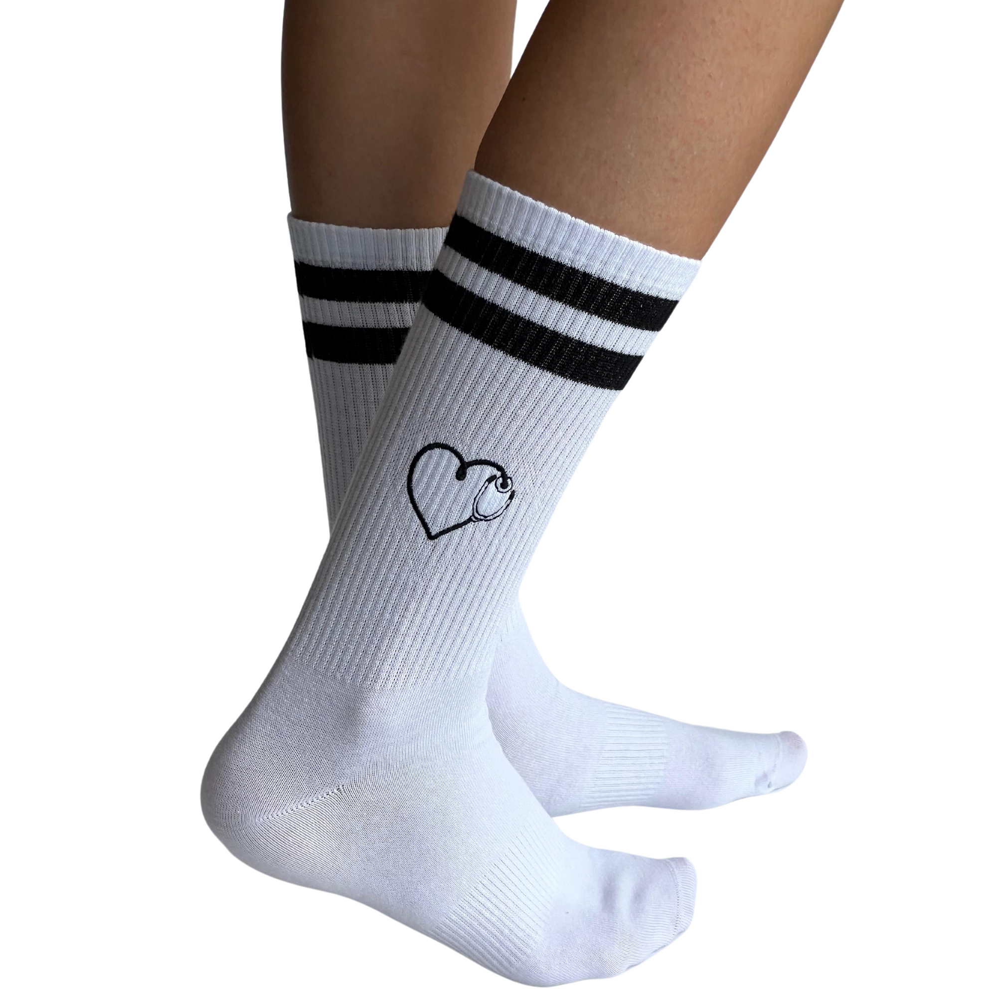 Herz MedSocks weiss schwarz