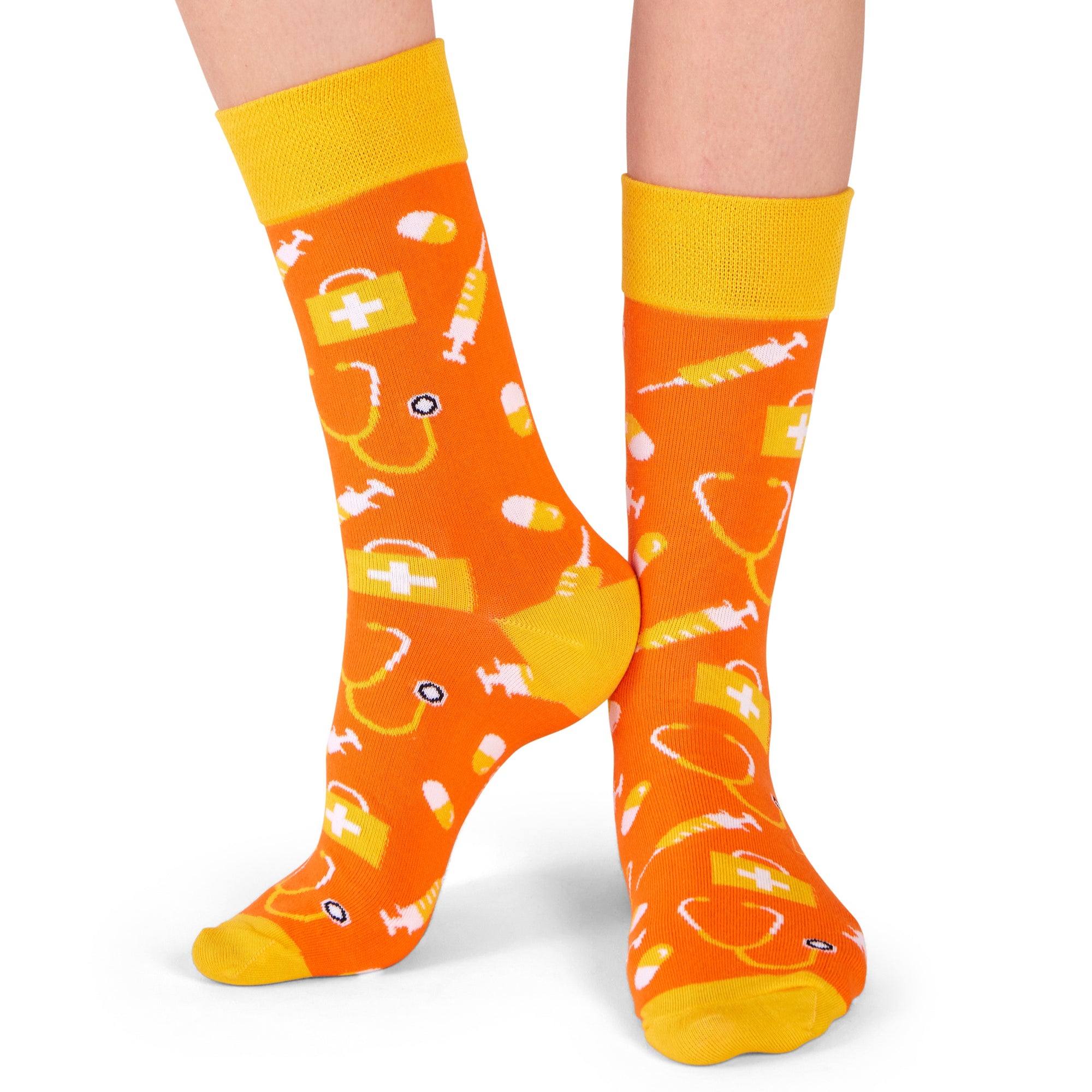 neue Pflege Socken orange / gelb