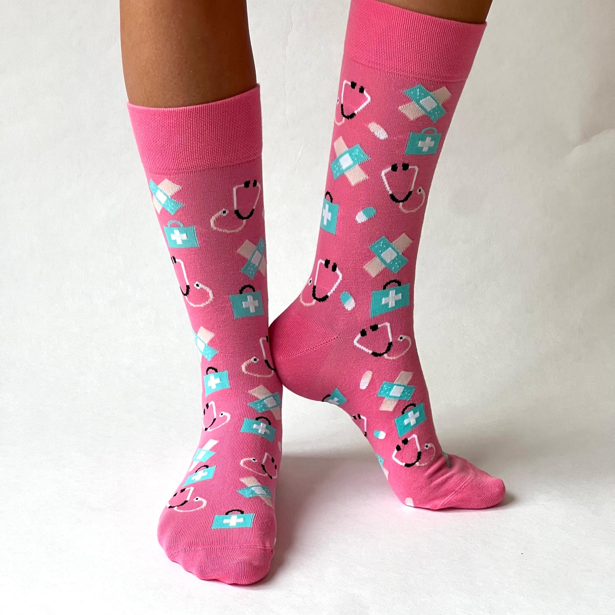 Neue Pflege Socken Pink/Hellblau