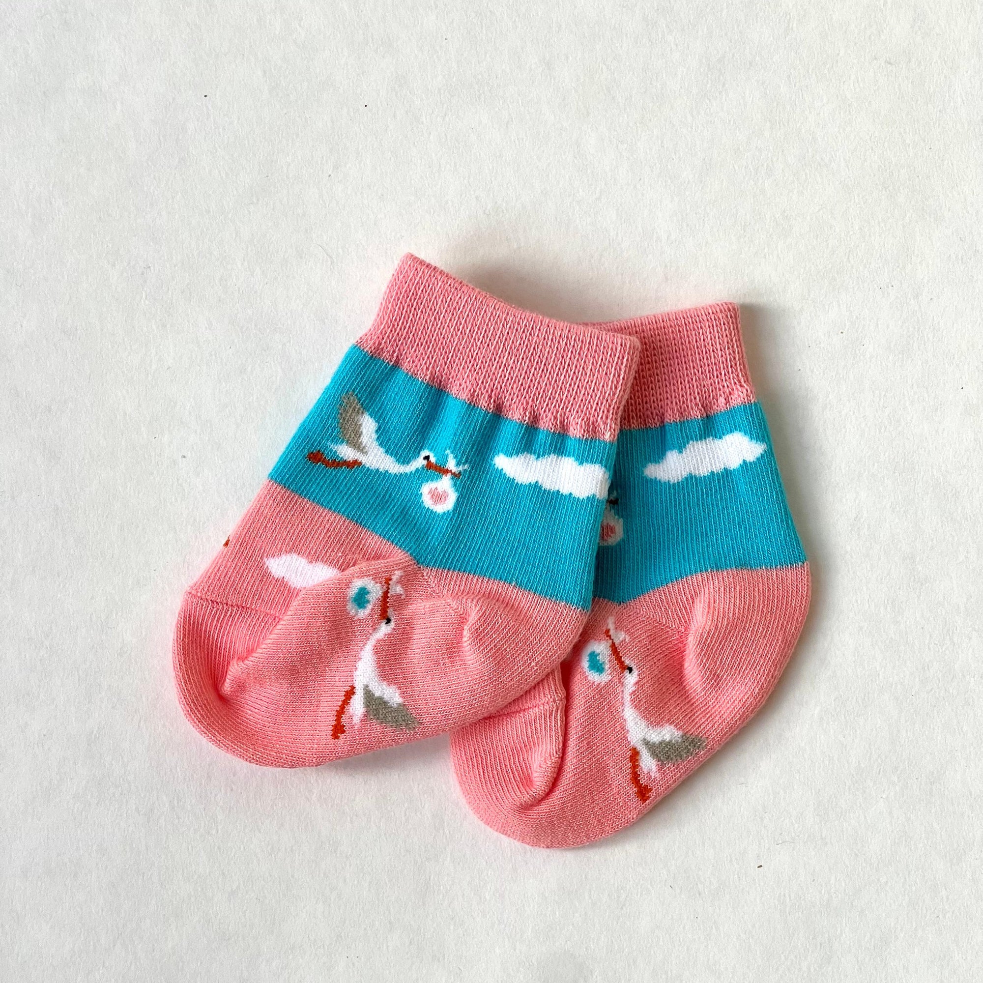 Baby Geburt Socken hellblau / rosa