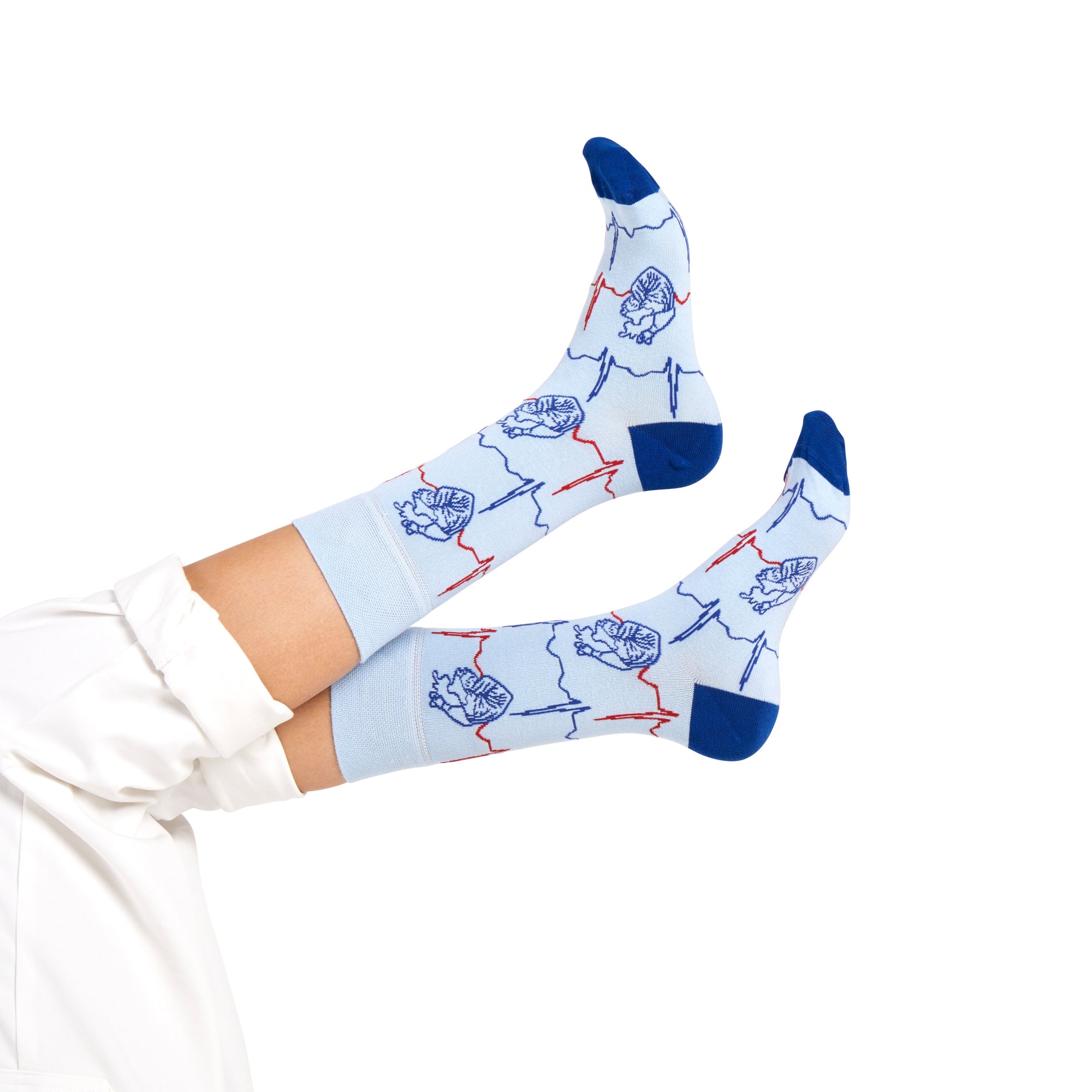 EKG Socken hellblau