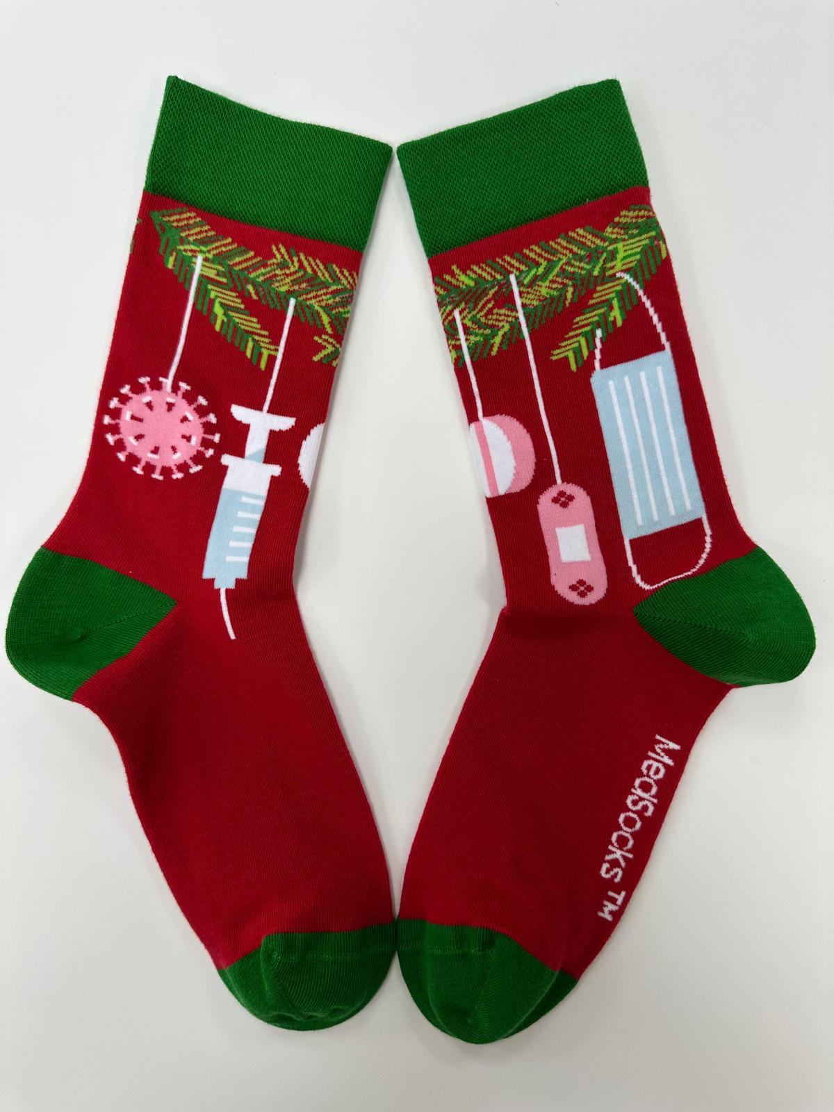 Christmas Care Socken rot 🎄😷💉🩹💊