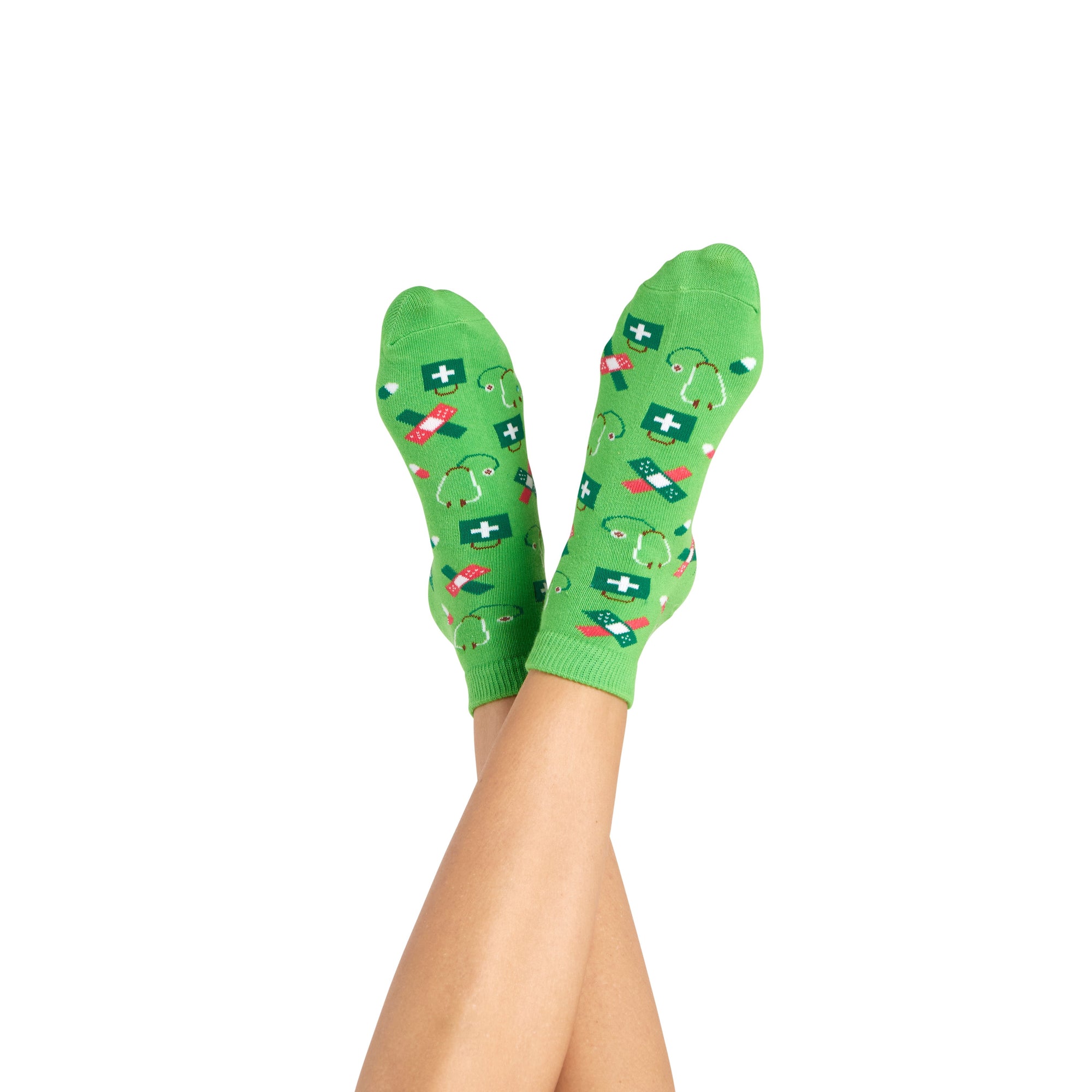 kurze Socken Pflege grün