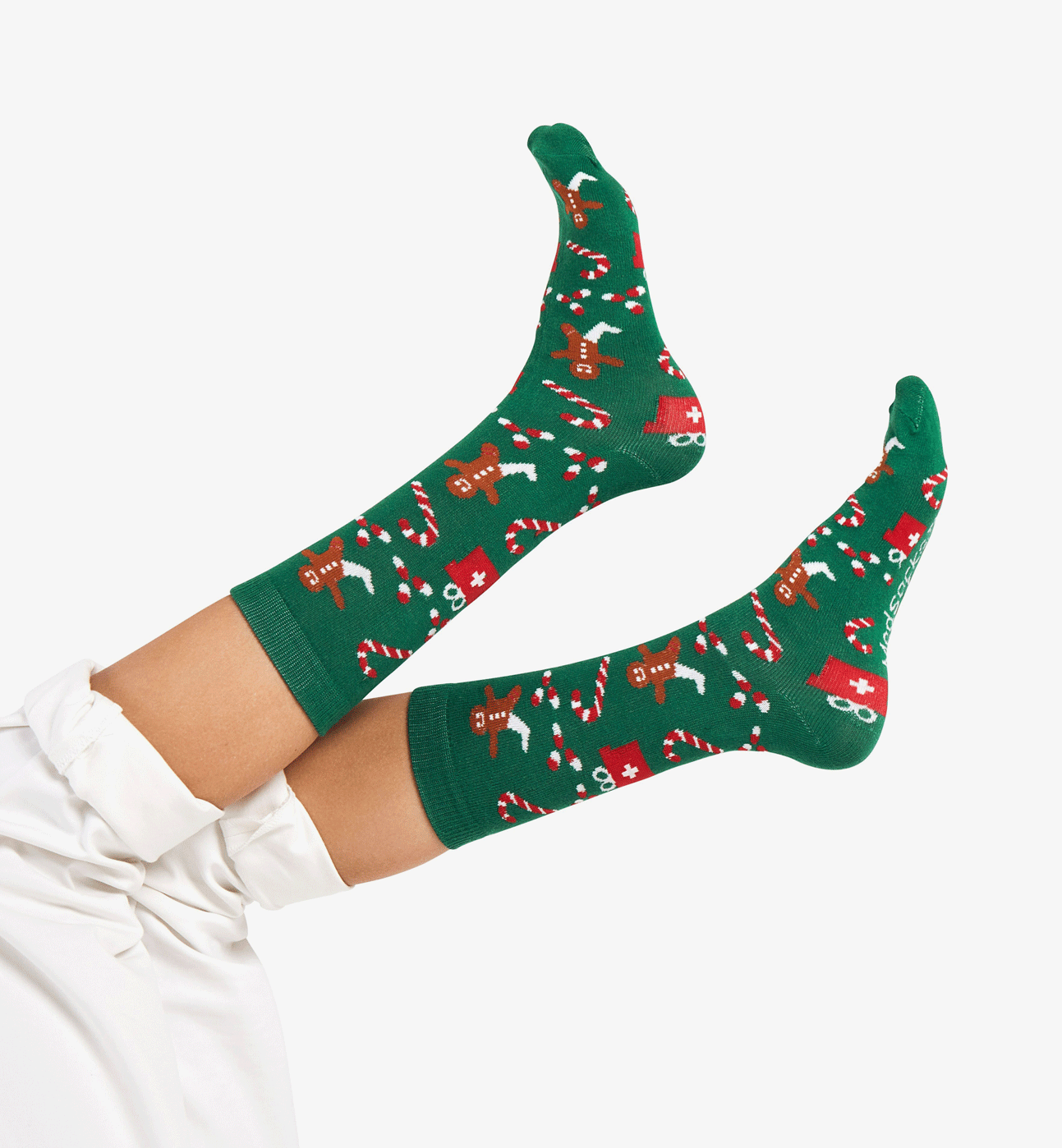 Medi-Christmas Socken dunkelgrün