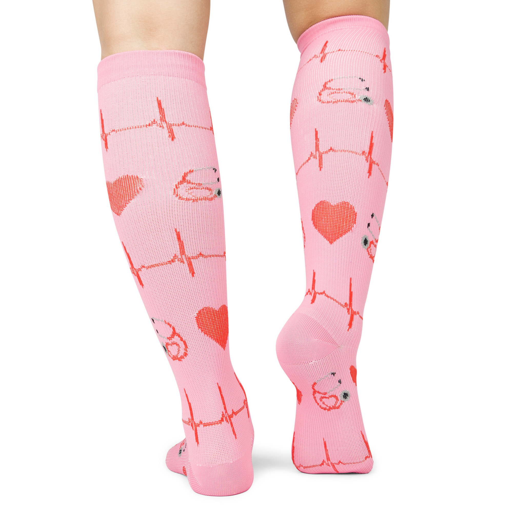 Kompressionsstrümpfe Herz für Pflege pink