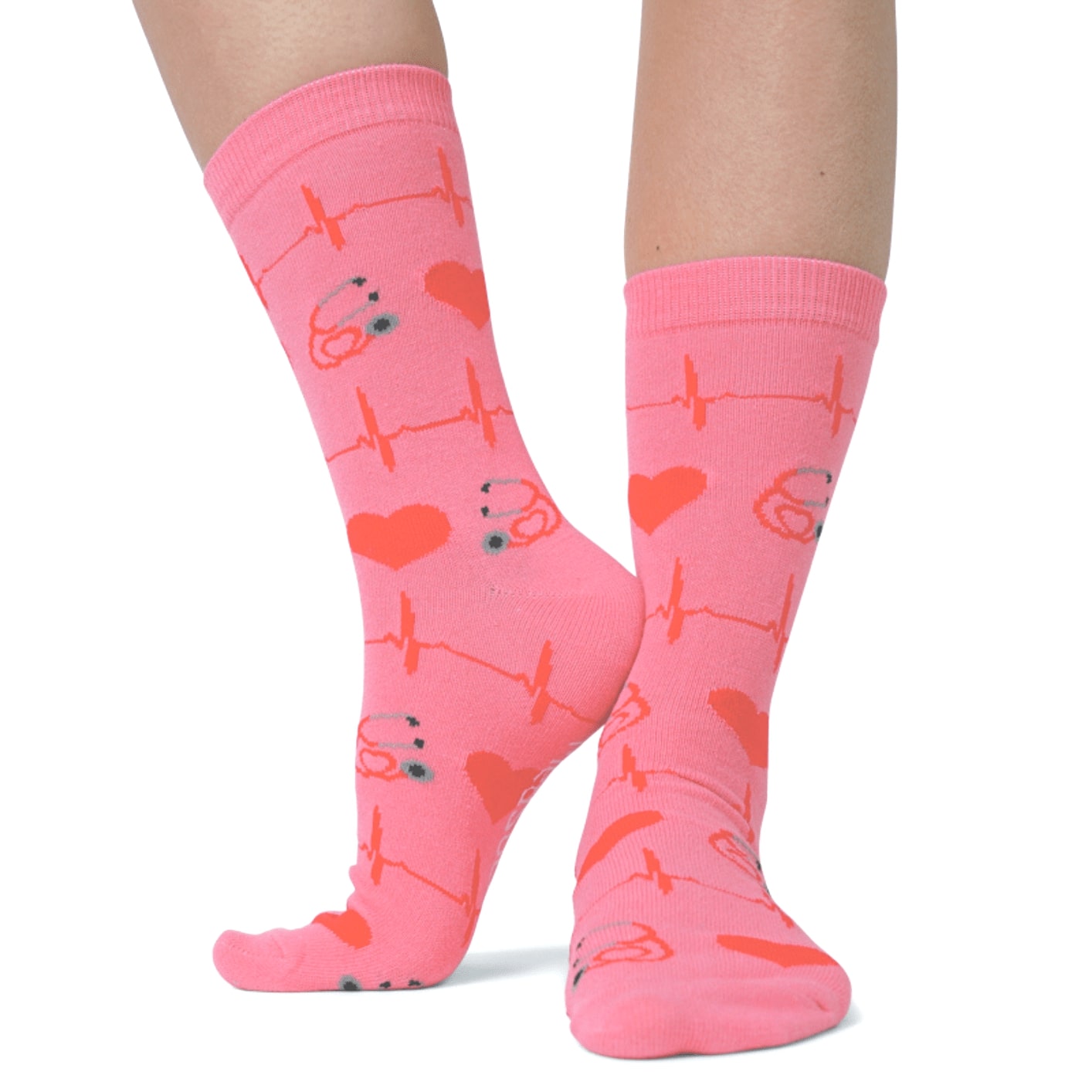 Herz für Pflege Socken pink
